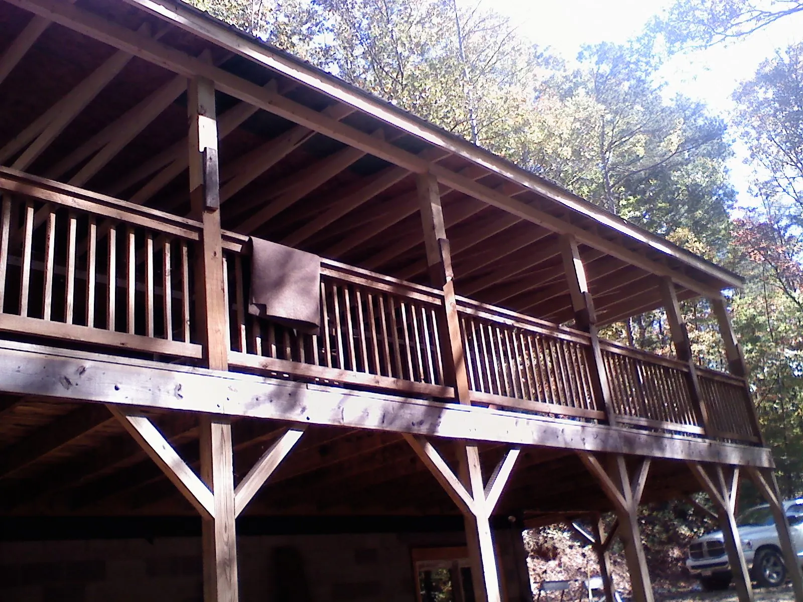 Timber framing under a new elevated porch and deck — Roof Leak Repair in Due West by Roofing Brothers